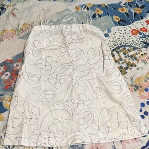 Madewell Cream Embroidered Mini Dress